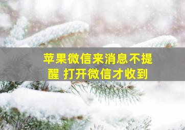 苹果微信来消息不提醒 打开微信才收到